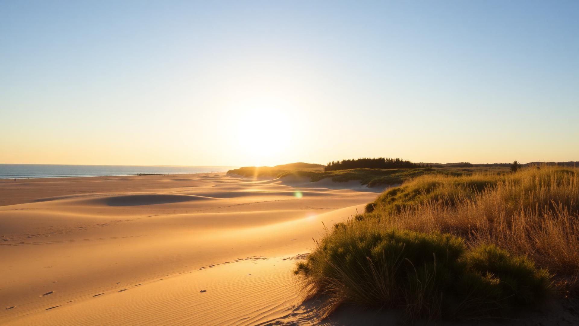 Plage au coucher du soleil